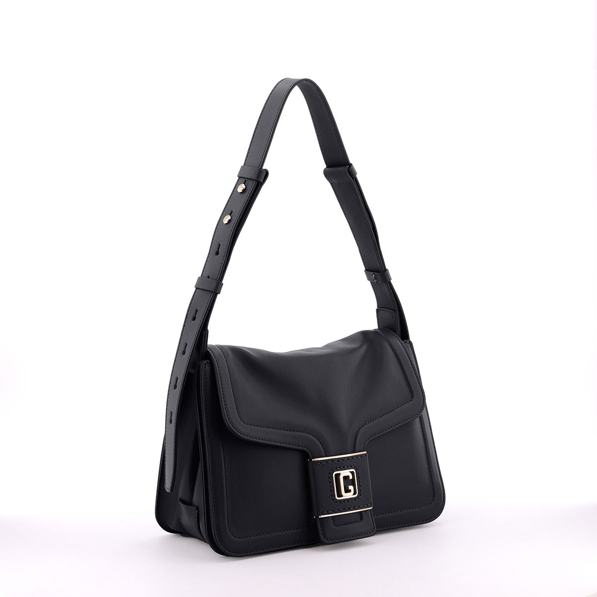Black Gironacci Shoulder Bag 3370, natural leather