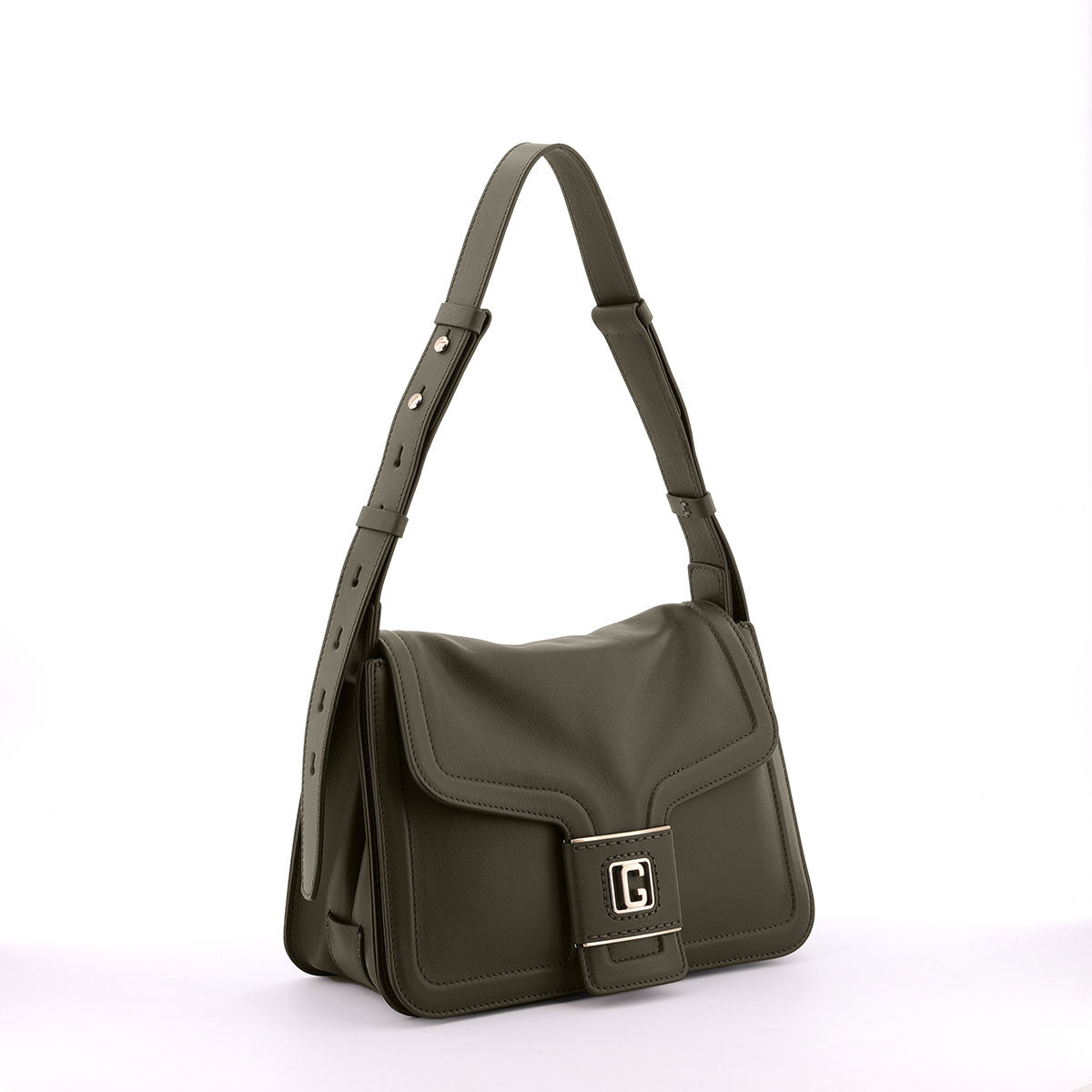 Green Gironacci Shoulder Bag 3370, natural leather