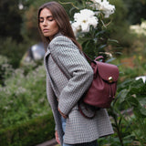 Burgundy Furla FURLA MOONLIGHT S, backpack natural leather
