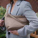 Brown Abro Hobo EBONY SMALL, natural leather