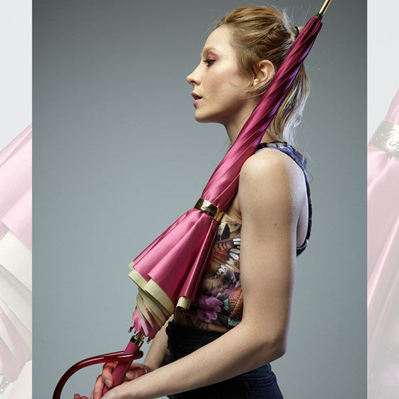 Pink Pasotti Fuchsia Dahlia Umbrella, Double Cloth – view 8