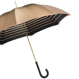 Beige Pasotti Ivory Umbrella With Striped Interior, Double Cloth – view 2