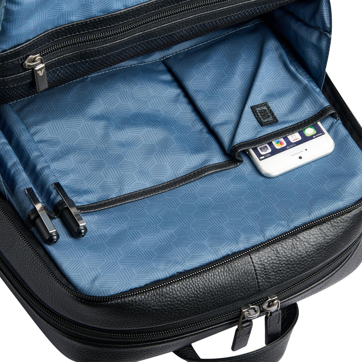 Black Roncato Alaska 15.6" Laptop Backpack, natural leather – view 5