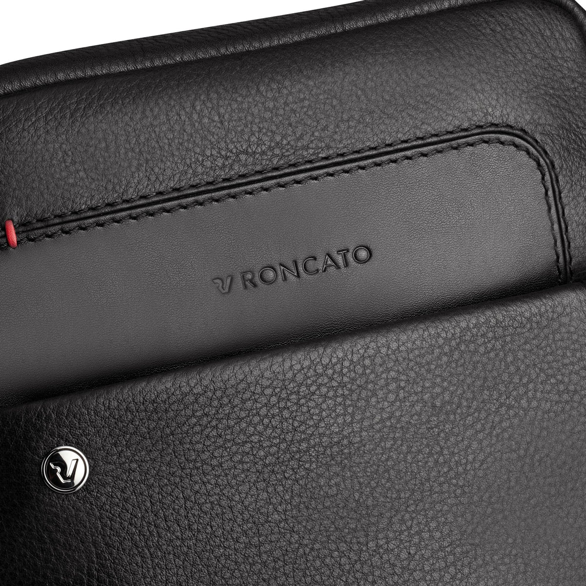 Black Roncato Alaska Man Body Bag, crossbody natural leather – view 3