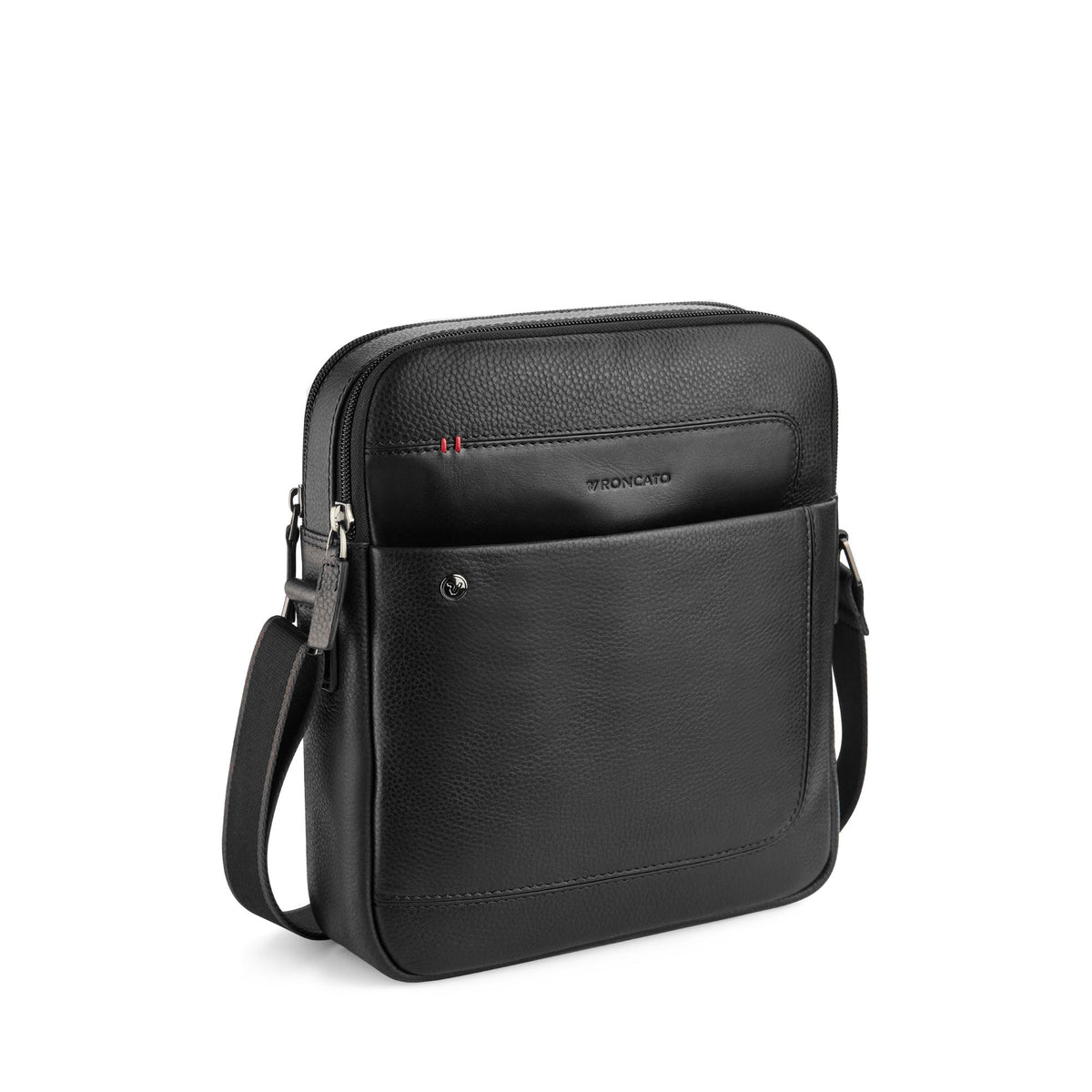 Black Roncato Alaska Man Body Bag, crossbody natural leather – view 8