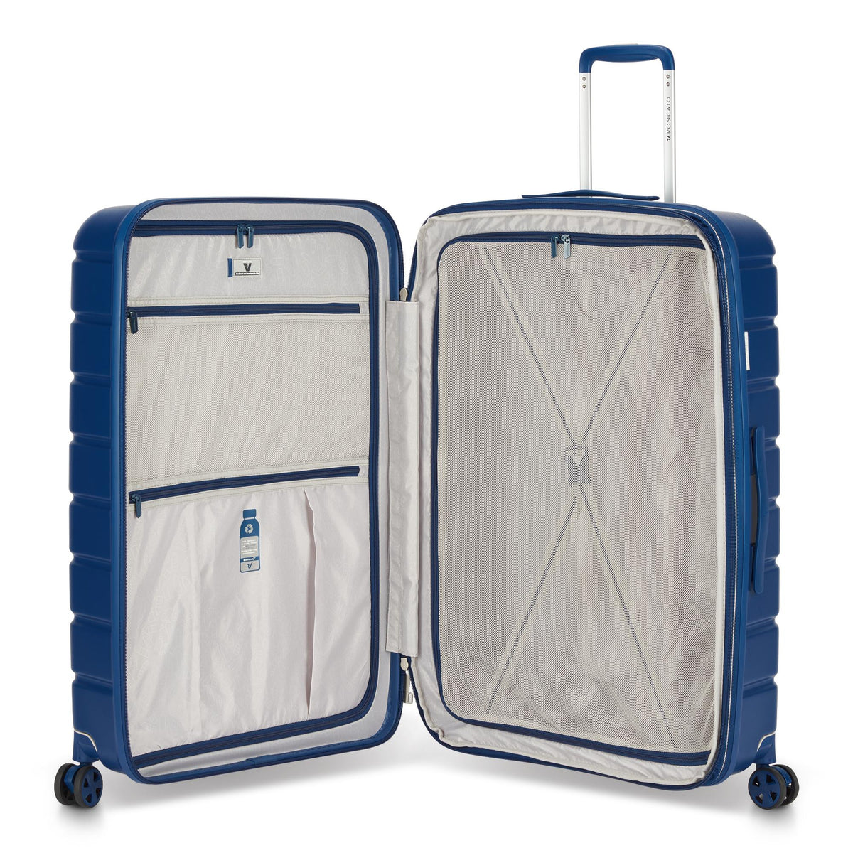 Navy Roncato Relife Large Spinner Expandable 78 Cm With Detachable Wheels, hardside luggage – view 3