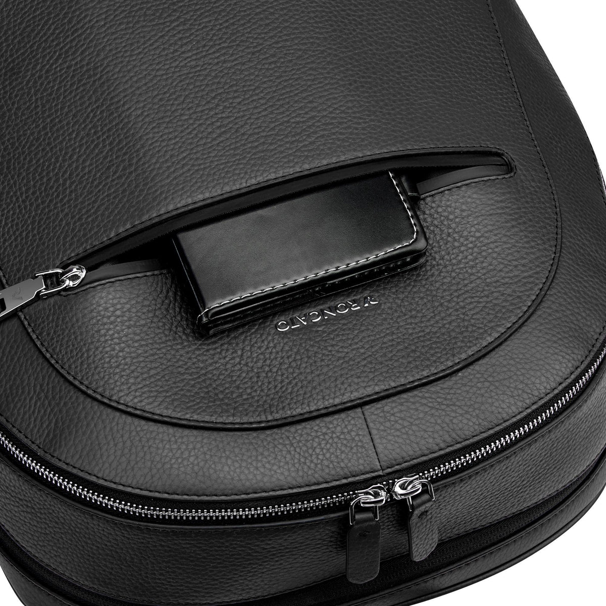 Black Roncato Sidney 14" Laptop Backpack, natural leather – view 7