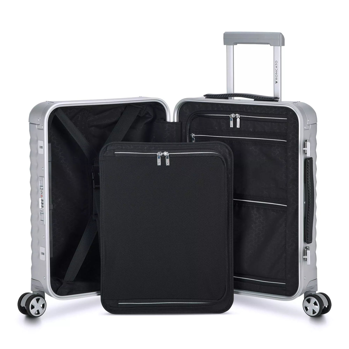 Silver Roncato UNO AL Cabin spinner, hardside luggage aluminium – view 6
