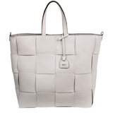 White Abro Chessboard Shopper, tote natural leather – view 5