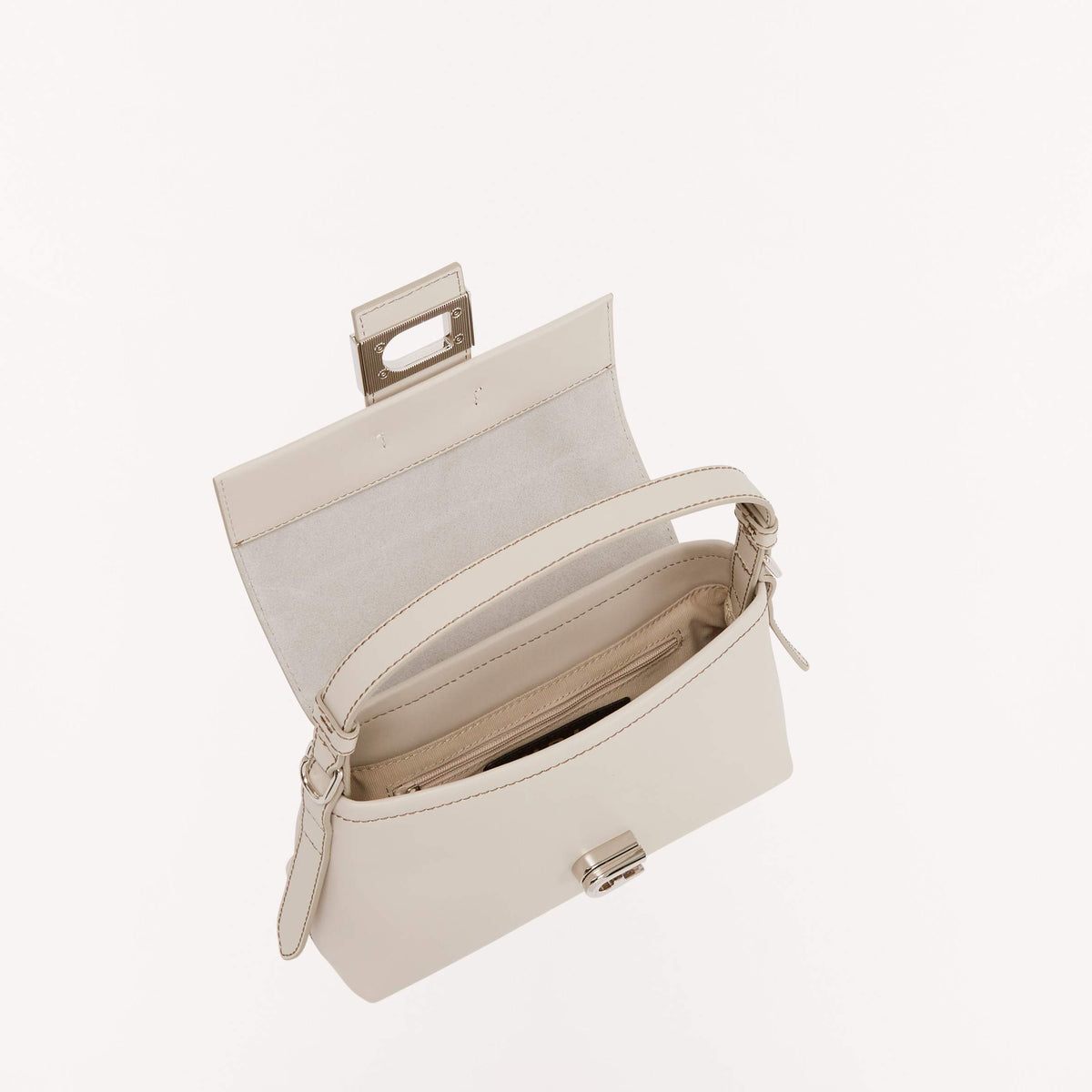 Silver Furla Charlie S Shoulder Bag, natural leather – view 4