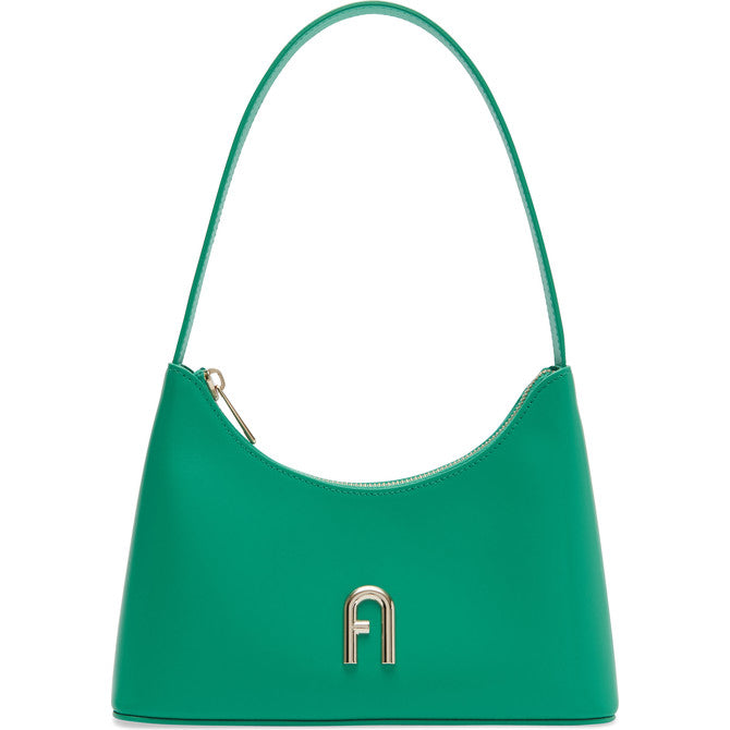 White Furla Diamante Mini Shoulder Bag, natural leather