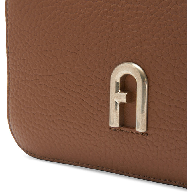 Brown Furla Primula Mini Crossbody Webbing Strap, natural leather – view 3