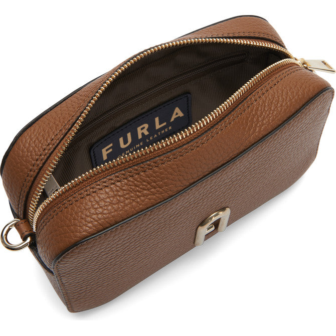 Brown Furla Primula Mini Crossbody Webbing Strap, natural leather – view 6
