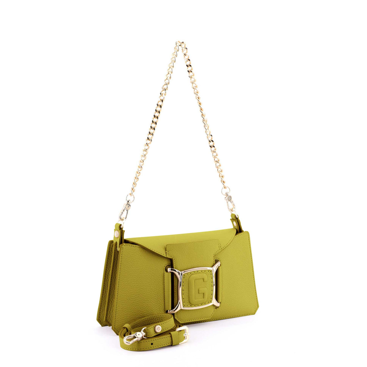 White Gironacci Clutch 2390, natural leather