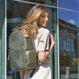 Green Roncato Woman Biz Laptop Backpack 15.6", nylon