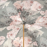 Elegant Floral Double-Cloth Umbrella with Ivory Loop Handle| Made in Italy