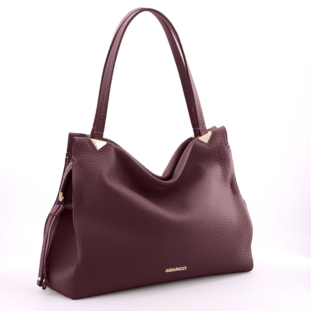 Gironacci 3262 Velvet Large Burgundy Leather Tote Bag – Italian Craftsmanship