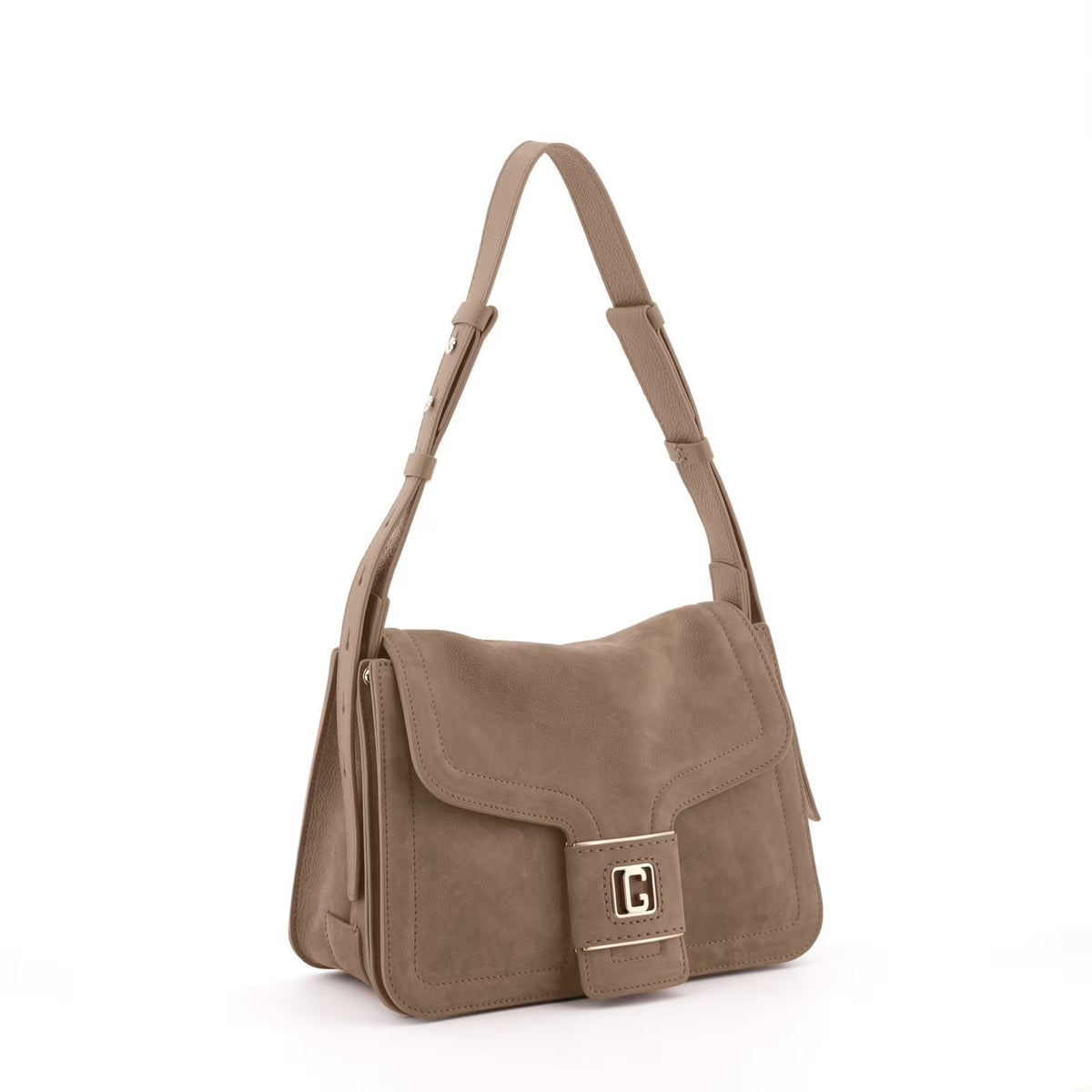 Gironacci 3370 Nubuck Leather Shoulder Bag – Italian Craftsmanship – Taupe