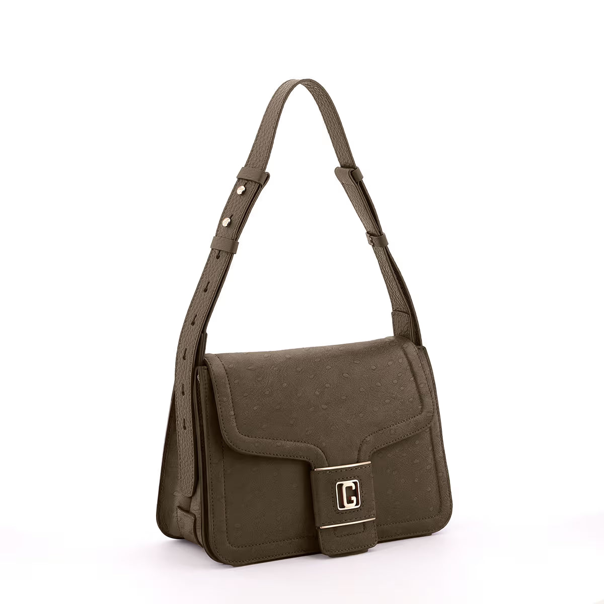 Gironacci Italian Leather Shoulder Bag  Nubuck Brown| Made in Italy
