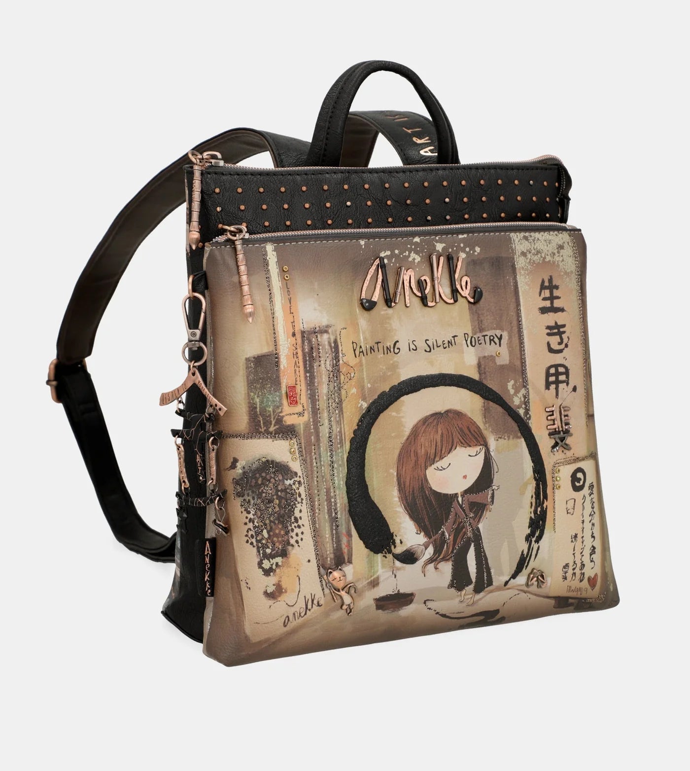 Shōen medium black backpack – Heros