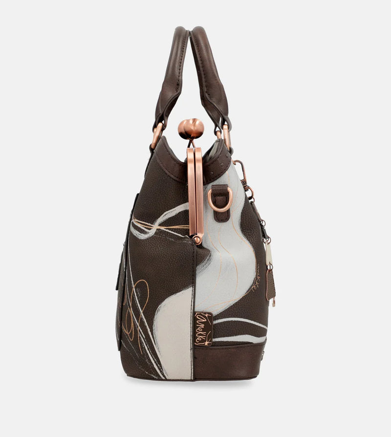 Nature Shodō Brown Mouthpiece Handbag