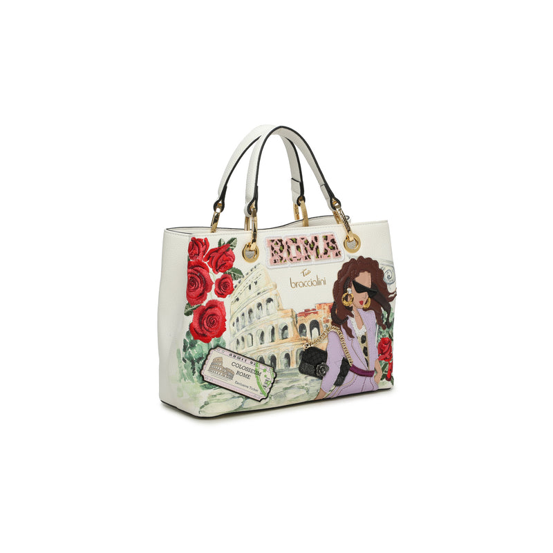 braccialini patterned leather backpack Braccialini Rome Postcards – Heros