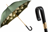 Pasotti Luxury Umbrella – Sage Green & Elegant Floral Interior| Made in Italy