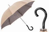 Elegant Beige & Polka-Dot Double-Cloth Umbrella| Made in Italy