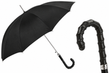 Classic Men's Umbrella with Leather Handle| Made in Italy