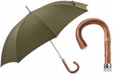 Classic Men's Umbrella with Chestnut Wood Handle| Made in Italy