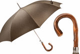 Classic Men's Umbrella with Chestnut Wood Handle| Made in Italy