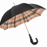 Pasotti Luxury Umbrella – Tartan Double-Layer Design With Leather Handle| Made in Italy