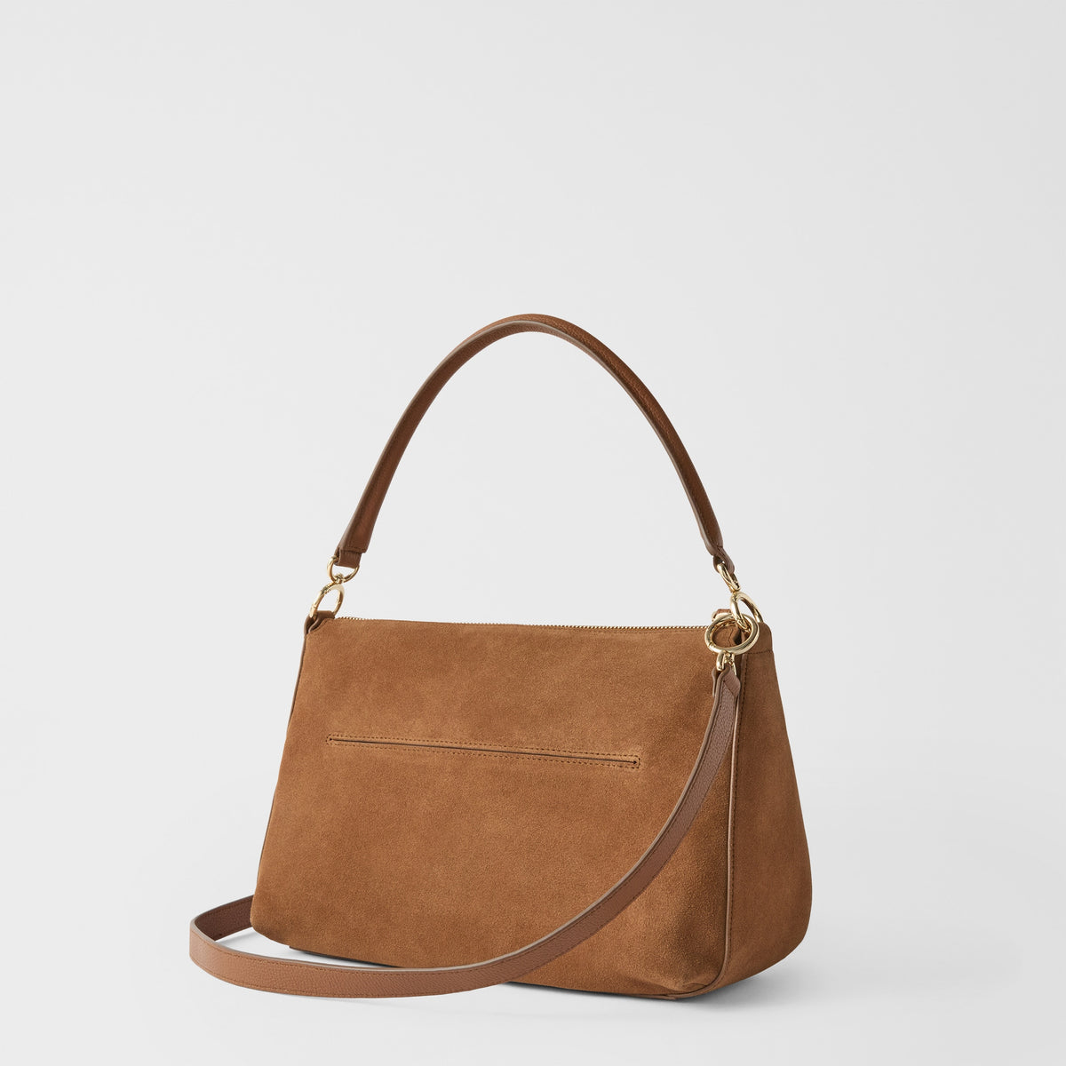 Furla Isadora M Top Handle Bag – Cognac Suede