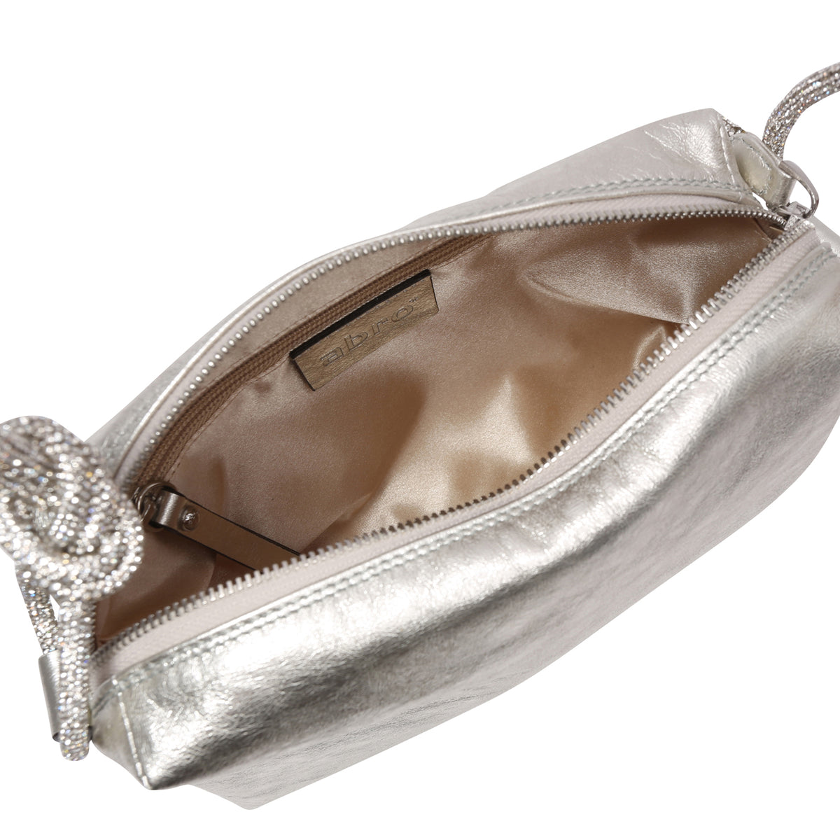 White Abro Shoulder bag KNOTTED STRASS, natural leather – view 6