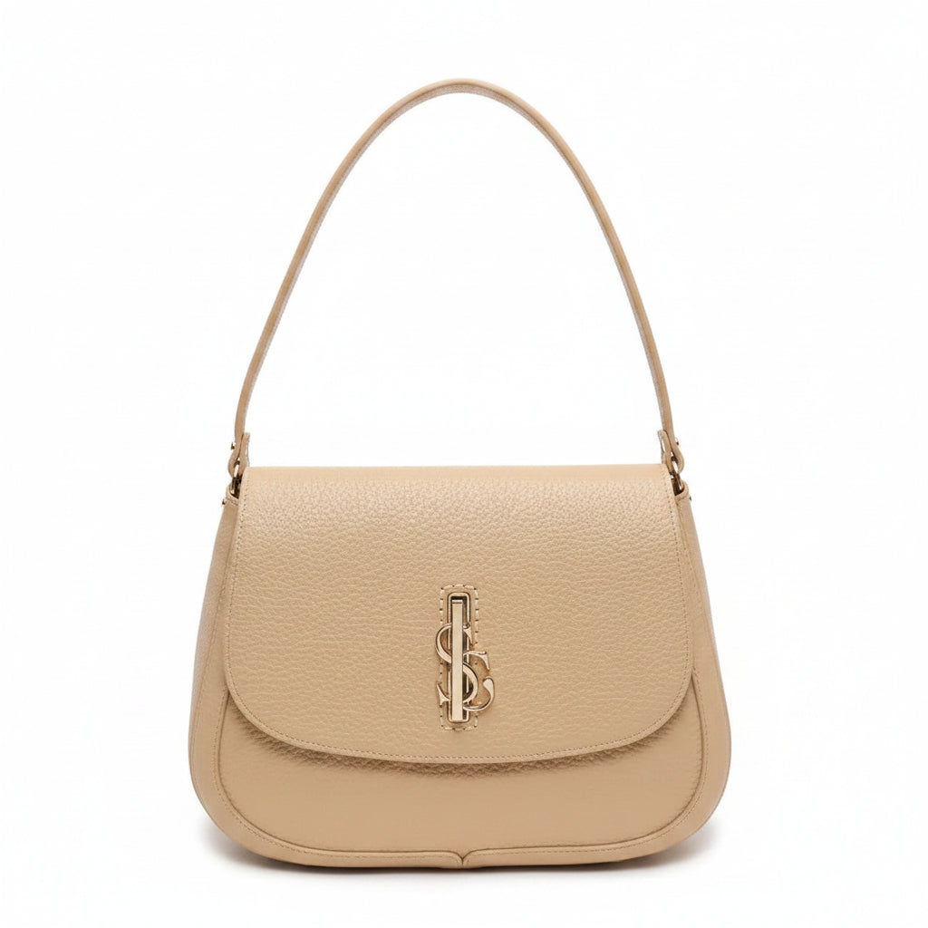 Camel Carlo Salvatelli Handbag, shoulder bag natural leather