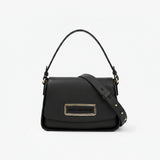 Black Carlo Salvatelli Handbag, shoulder bag natural leather