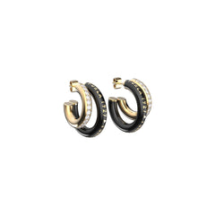 Black Furla 1927 Hoop Earrings