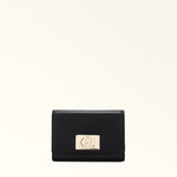 Black Furla 1927 M Compact Wallet, natural leather