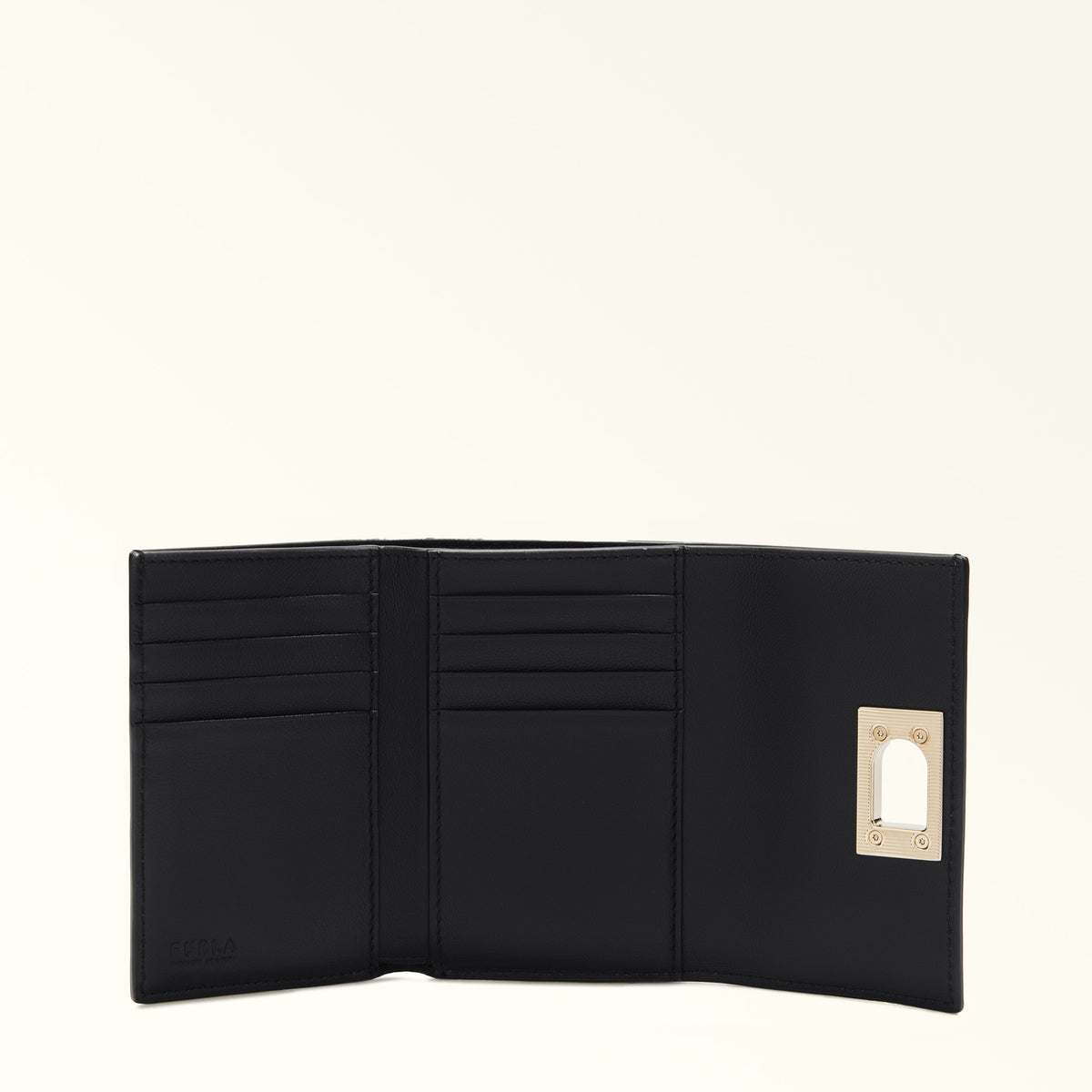 Black Furla 1927 M Compact Wallet, natural leather – view 3