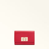 Red Furla 1927 M Compact Wallet, natural leather