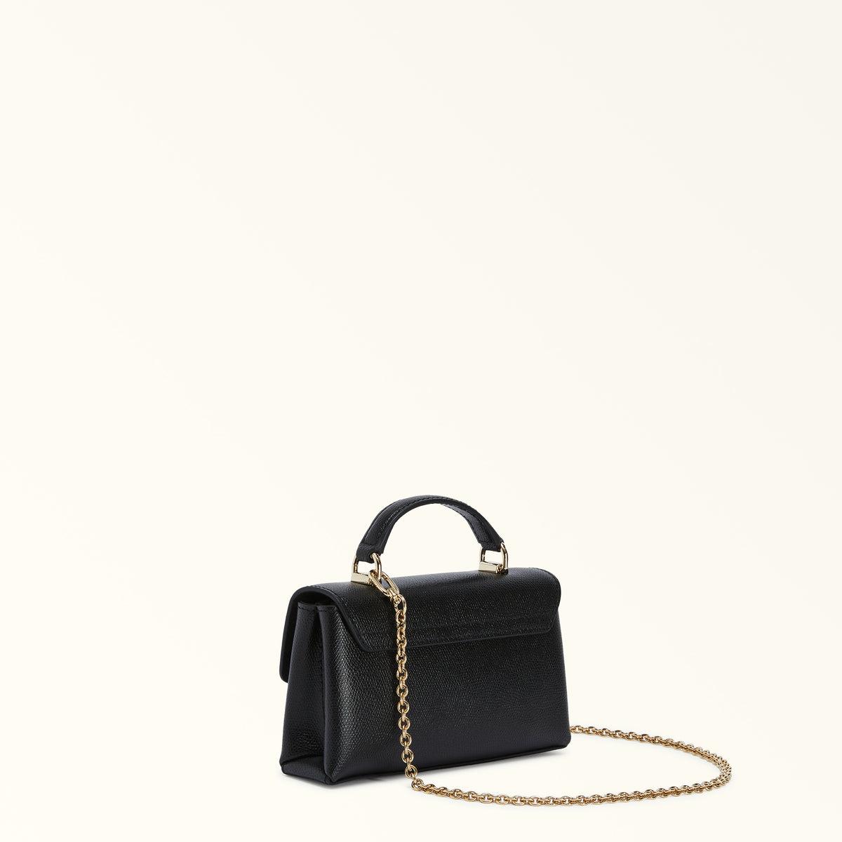 Black Furla 1927 Mini Crossbody Top Handle, natural leather – view 4