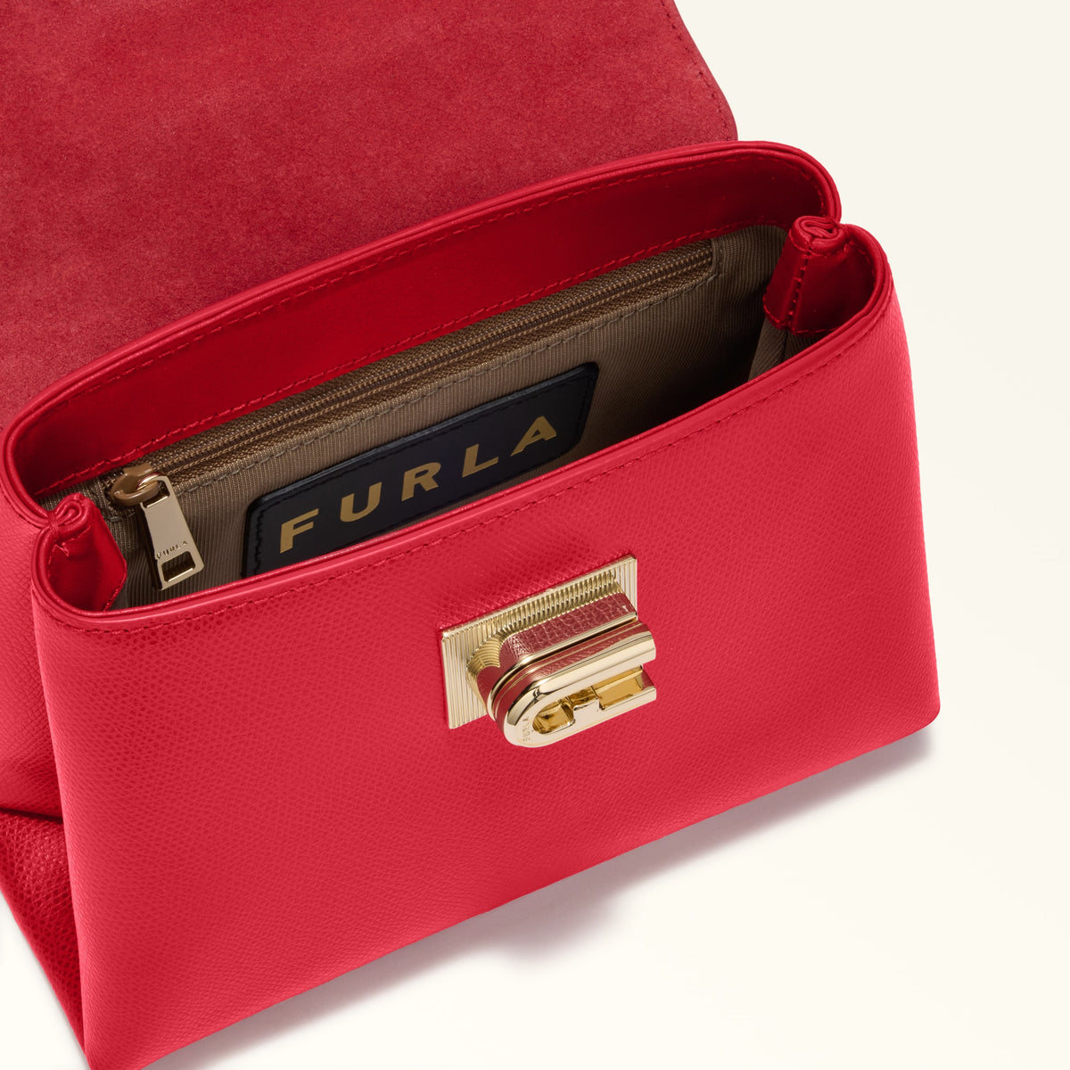 Red Furla 1927 Mini Top Handle Aw25, handbag natural leather – view 5