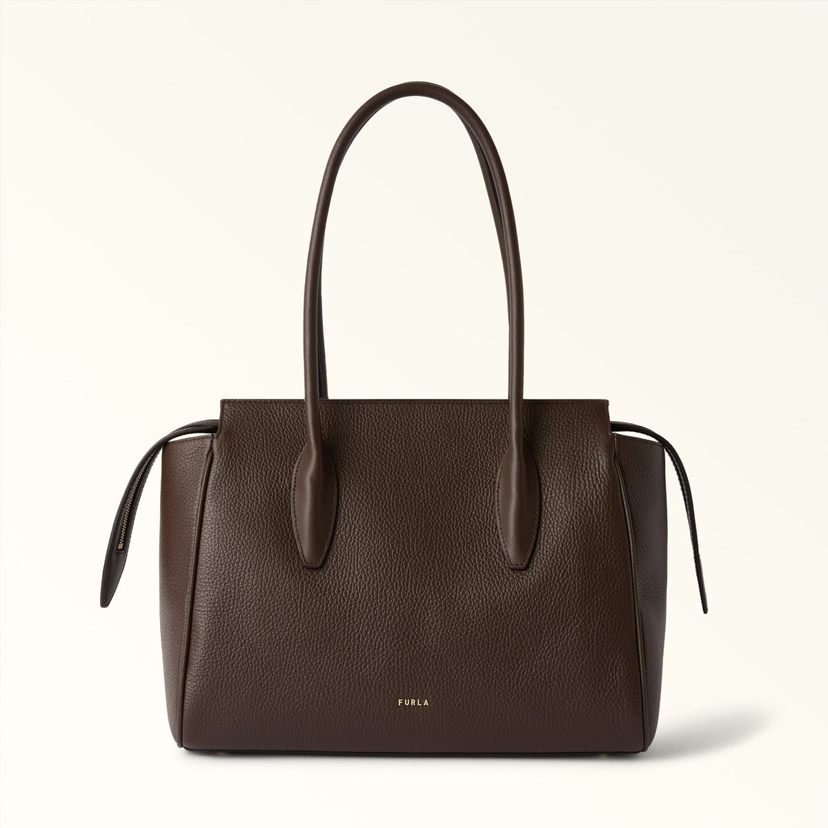 Brown Furla Ambra L Tote, natural leather