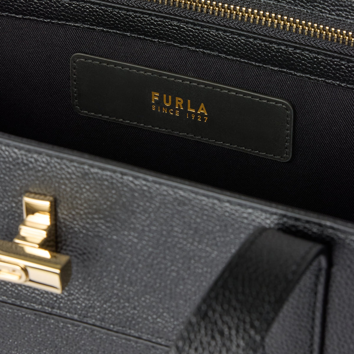 Black Furla Amelia L Tote, shopper natural leather – view 4