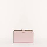 Pink Furla Babylon M Compact Wallet, natural leather