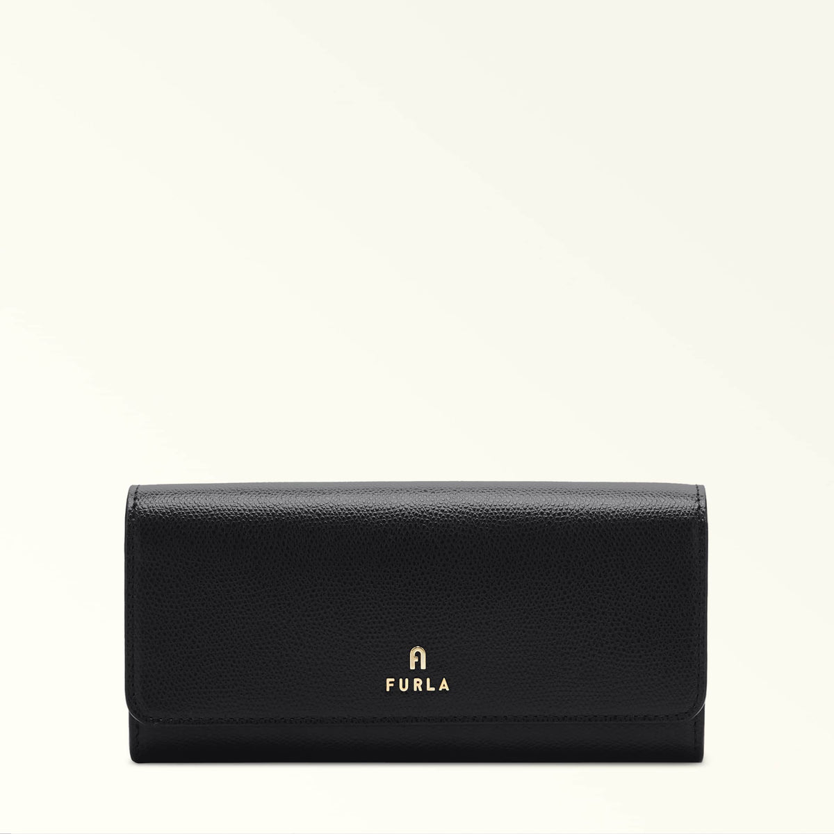 Black Furla Camelia Continental Wallet, natural leather