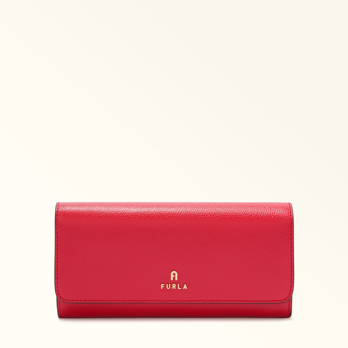 Red Furla Camelia Continental Wallet, natural leather