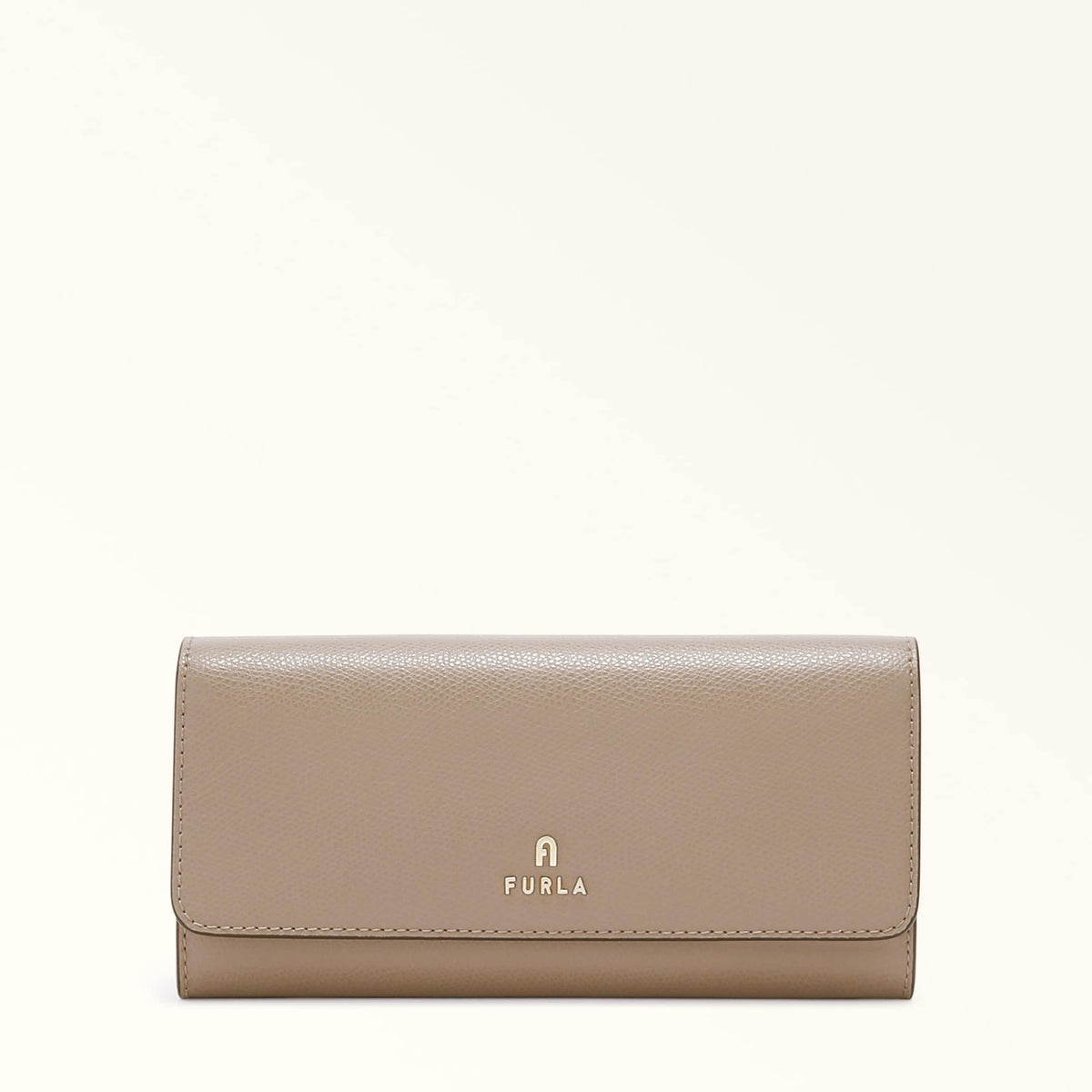 Taupe Furla Camelia Continental Wallet, natural leather