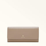 Taupe Furla Camelia Continental Wallet, natural leather