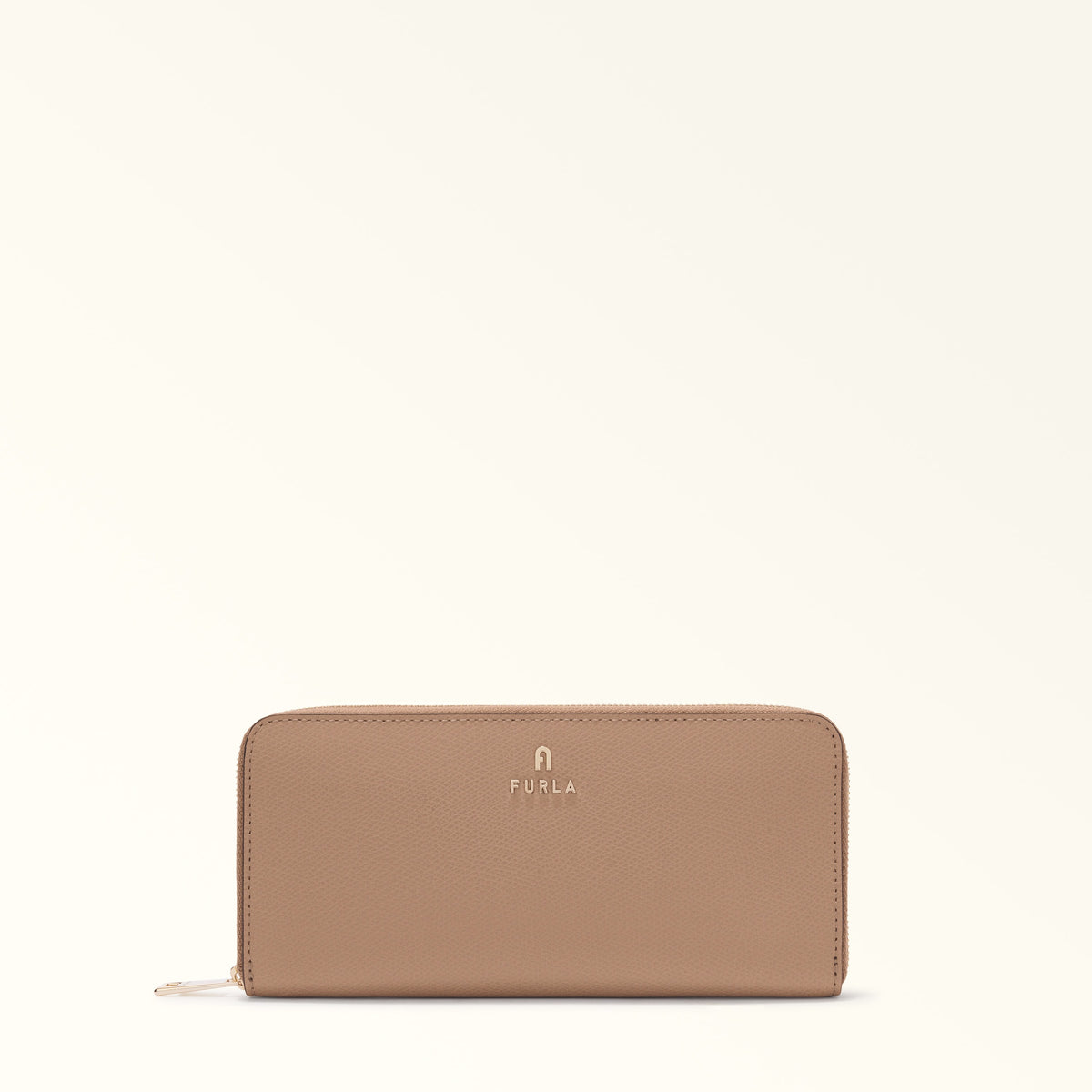 Red Furla Camelia L Zip Around Slim Aw25, wallet natural leather